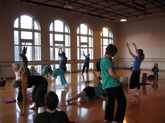 students dancing in the Anatomy of Dance workshop