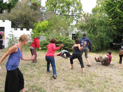 students dancing at a celebration