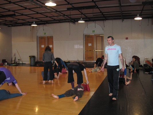 students dancing in the studio