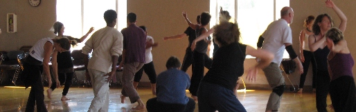 Students dancing at the Integration class